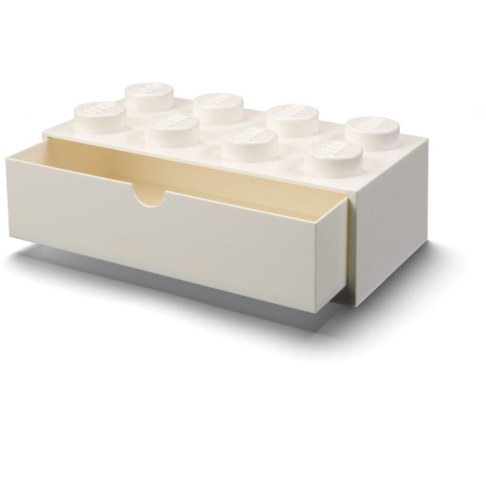 LEGO Stackable Storage: Desk Drawer with 4 Knobs, White COLLECTIBLES